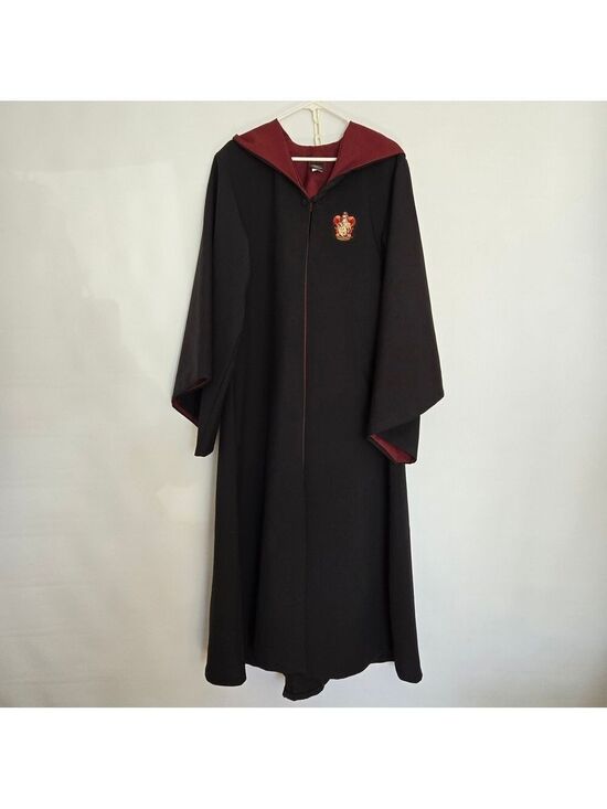 Wizarding World Of Harry Potter Jackets & Blazers - HARRY POTTER GRYFFINDOR ADULT HOODED ROBE BLACK MAROON/BURGUNDY SMALL